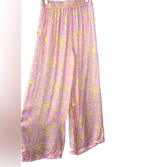 Hunkon Women's Pink and Yellow Benita Trousers From Denmark Size Small - Picture 3 of 10